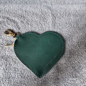 Portland leather heart-shaped Caribbean Leather Pouch with zipper.